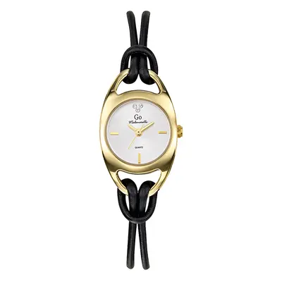 MONTRE GO MADEMOISELLE CUIR NOIR CADRAN BLANC