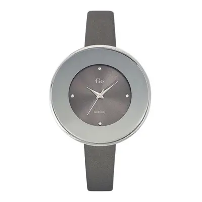 MONTRE GO MADEMOISELLE CUIR GRIS BOITIER ROND ACIER GRIS