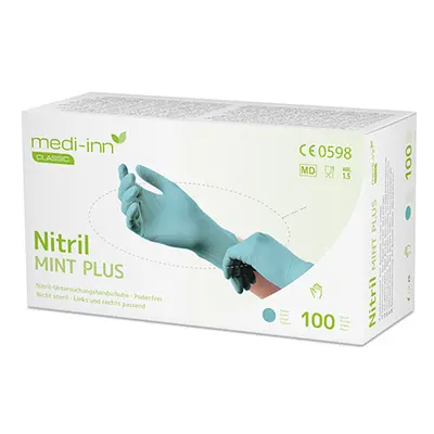 Medi-Inn® Classic Gants, Nitrile, sans poudre menthe "Nitril Mint Plus" Größe XS