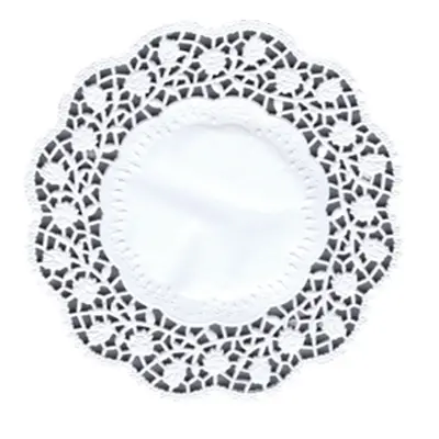 Napperons pour assiettes et sous-tasses rond Ø 15 cm blanc (Carton)