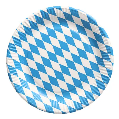 Assiettes, carton rond Ø 23 cm "Bavarois bleu"