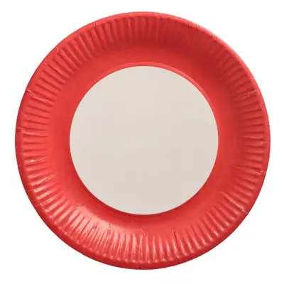 Assiettes, carton rond Ø 23 cm rouge (Carton)