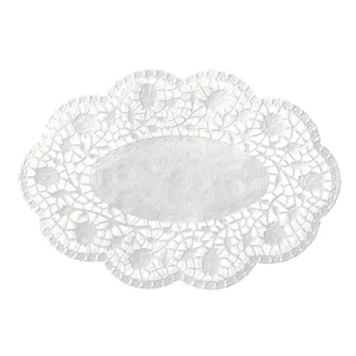 Napperons pour assiettes et sous-tasses ovale 18 cm x 13 cm blanc