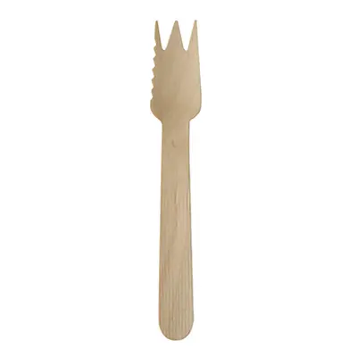 Fourchettes à dessert, bois "pure" 14 cm avec rail cranté (Carton)