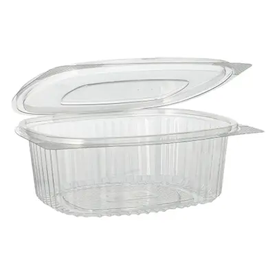 Boîtes traiteur avec couvercle charnière, R-PET ovale 750 ml 6,2 cm x 14,4 cm x 17,5 cm transpar