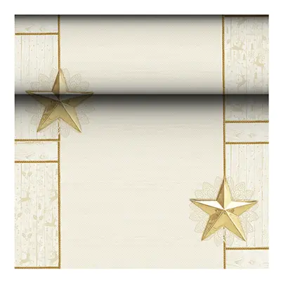 Chemin de table en tissu "ROYAL Collection" 24 m x 40 cm champagne "Rising Star" (Carton)