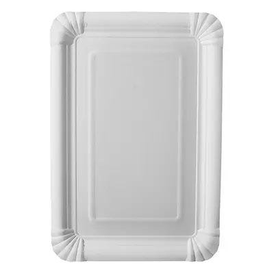 Assiettes, carton "pure" rectangulaire 16,5 cm x 23 cm blanc (Carton)