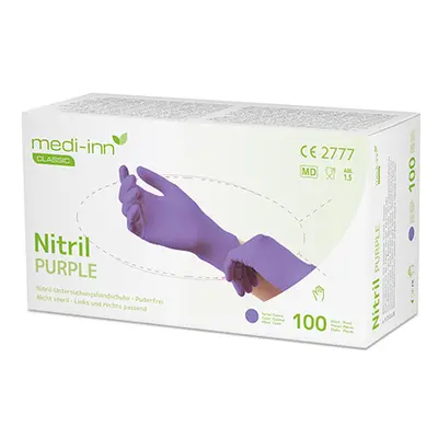 Medi-Inn® Classic Gants, Nitrile, sans poudre violet "Nitril Purple" Größe XS