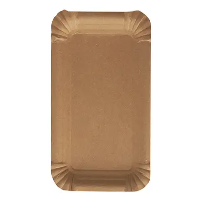 Assiettes, carton "pure" rectangulaire 11 cm x 17,5 cm marron