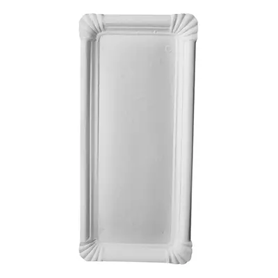 Assiettes, carton "pure" rectangulaire 11 cm x 24 cm blanc