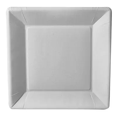 Assiettes, carton "pure" rectangulaire 22,5 cm x 22,5 cm x 1,8 cm blanc