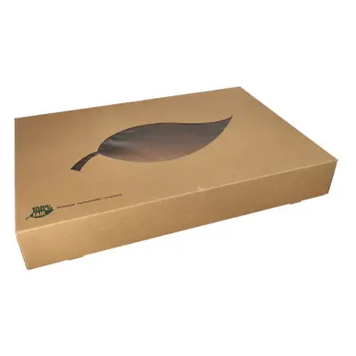 Boites alimentaires à emporter, carton "pure" 8 cm x 55,7 cm x 37,6 cm marron "100% Fair" avec f