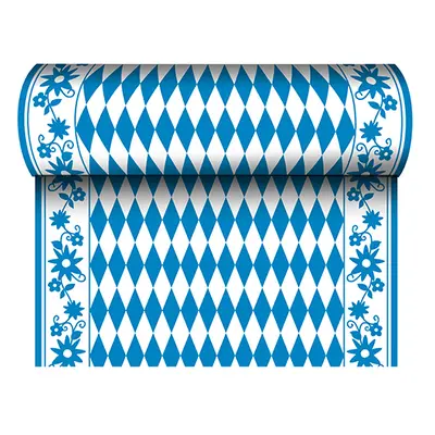 Chemin de table, aspect textile, Airlaid 24 m x 40 cm "Bavarois bleu" (Carton)