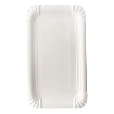 Assiettes, carton "pure" rectangulaire 13 cm x 20 cm blanc (Carton)