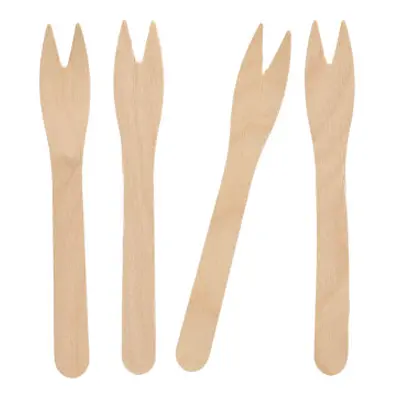 Fourchette snack en bois "pure" 12,1 cm