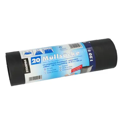 Sacs poubelle avec fermeture, LDPE 120 l 100 cm x 70 cm noir