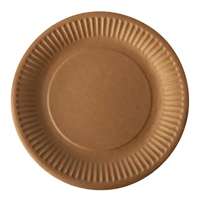 Assiettes, carton "pure" rond Ø 19 cm marron (Carton)