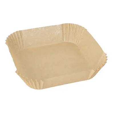 Papier cuisson 16 cm x 16 cm x 4,5 cm marron pour friteuses à air chaud