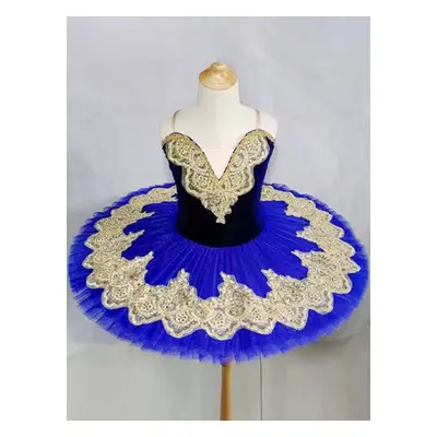 Robe de Ballet bleu fille enfant ballerine paillettes dentelle Polyester ensemble