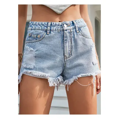 Short Femme Boutons Denim Décontracté