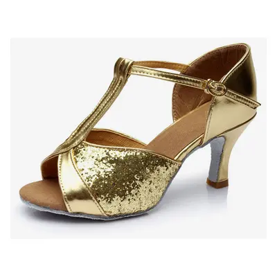 Chaussures d'occasion 2025 Chaussures de danse latine peep toes T Type Chaussures de danse or Ch