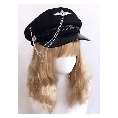 Chapeau Gothique Lolita Chaînes Polyester Noir Accessoires Lolita Chapeaux