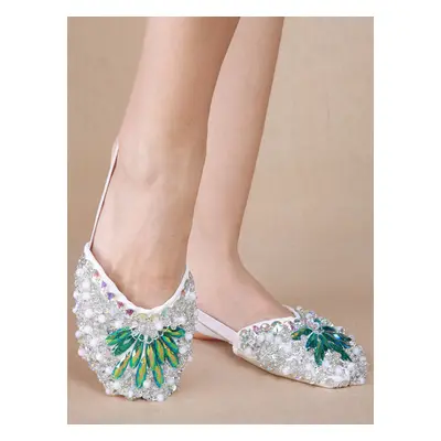 Belly Dance Shoes Silver Bling Bling Pantoufles Chaussures de danse