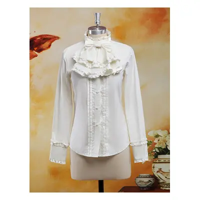 Coton Blouse manches longues Stand collier volants Bow Déguisements Halloween