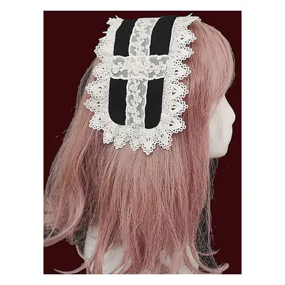 Coiffure Accessoires Lolita Classiques Servante Couvre-chef en dentelle noire Polyester