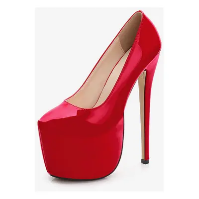 Chaussures sexy femme talon haut plateforme rouge