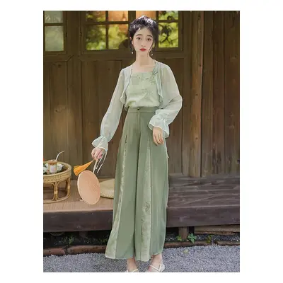 Ensemble Style chinois Lolita Tenu Sage Long Accessoire Pantalon Top