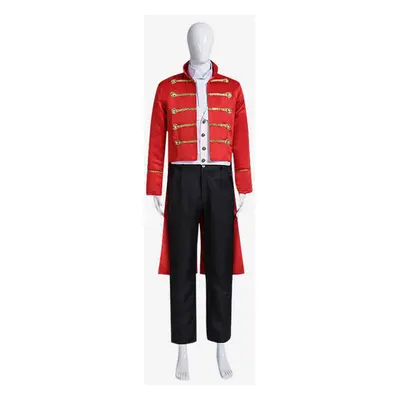 Carnaval Cirque Uniforme Rouge Hommes Chemise Pardessus Ensemble Halloween Vintage Déguisement C