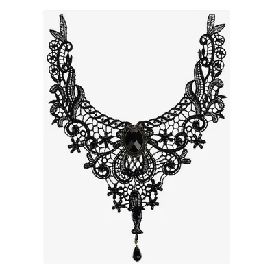 Gothic Lolita collier noir découpe coeur et fleur Lolita Collier Collier en dentelle Déguisement