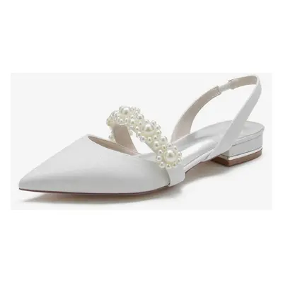 Chaussures de Mariage Plate Femme avec Bout Pointu Unicolore