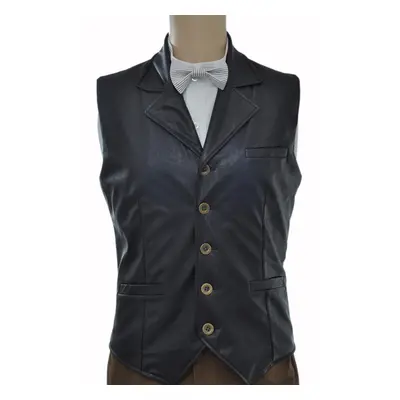 Gilet noir Opéra steampunk cool imitation cuir Déguisements Halloween