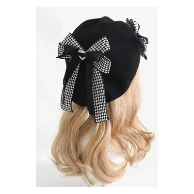 Chapeau Lolita Gothique Arcs Accessoire Plaid Polyester Noir Accessoires Lolita