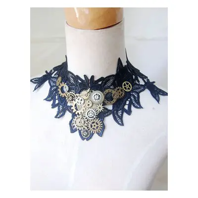 lolita collier steampunk Collier bicolore Tea party Accessoire ornement métallique Déguisements 