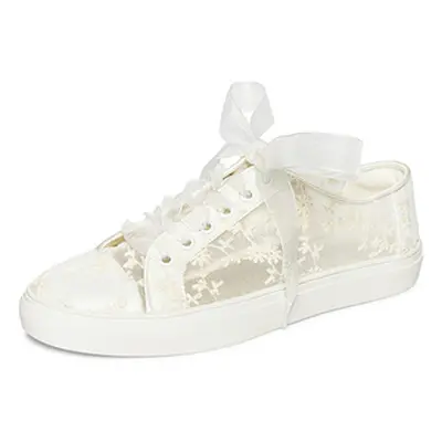 Chaussures De Mariée Transparentes Baskets Plates En Soie Et En Satin Bout Rond