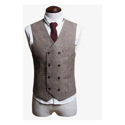 Gilet Rétro Costume Vintage Homme Costume Opéra Gilet Vintage Top Marron Clair Déguisements Hall