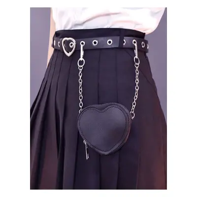 Sac banane gothique Lolita Oeillets Détails en métal Ceinture métallique Cuir PU Divers Sac Loli