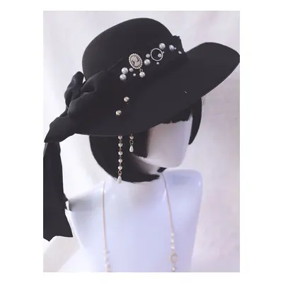 Chapeau Lolita Gothique Accessoire Chaînes Noires Accessoires Lolita en Polyester