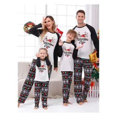 Noël Famille Pyjama Enfant Adulte Motif de Noël Top Pantalon 2 Pièces Cadeau Noël