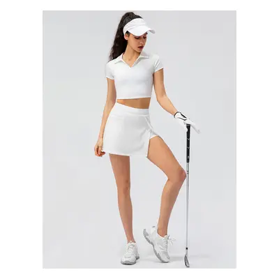 Ensemble de sport de tennis col rabattu manches courtes vêtements de sport de yoga