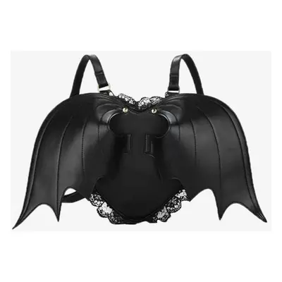 Sac gothique Lolita en cuir PU noir sac à dos en dentelle à volants accessoires Lolita