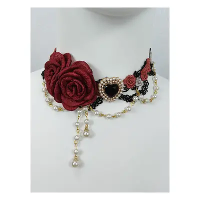 Accessoires Gothiques Lolita Chaînes Rose Clair Perles Ras De Cou Divers