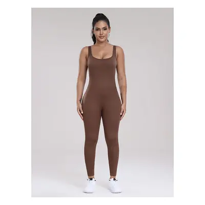 Combinaisons De Sport Col En U Sans Manches Lycra Spandex Dos Nu Vêtements De Sport Femmes