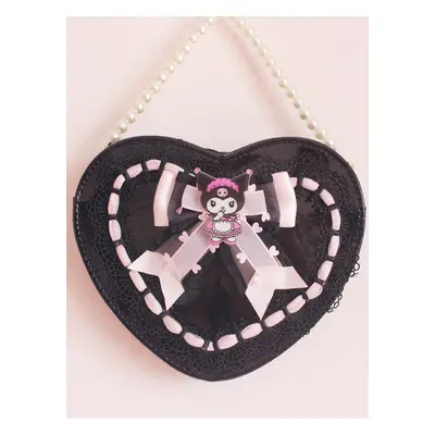 Sac à main Sweet Lolita en cuir PU noir sac bandoulière en cuir PU accessoires Lolita