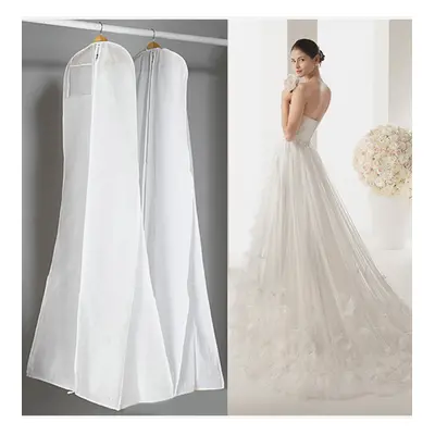 Housse anti-poussière pour robe de mariée sac élargi Double face blanc Non tissé épais à longue 