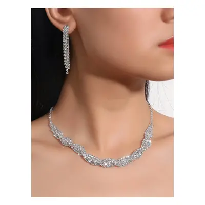 Ensemble de bijoux de mariage pour la mariée magnifique ensemble de bijoux en métal zircone cubi