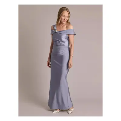 Robe de soirée pour la mère de la mariée décolleté conçu robe de bal sans manches plissée longue